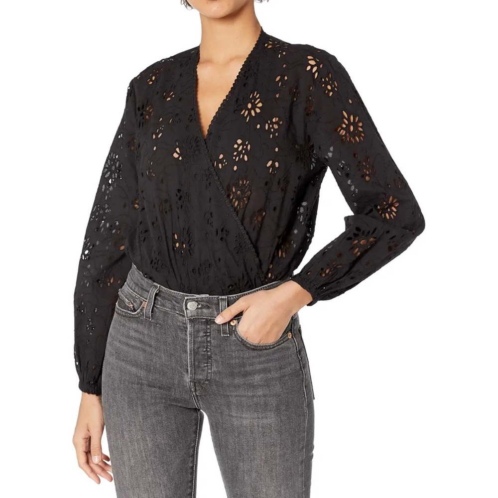 All Saints black eyelet blouse/bodysuit US size 4